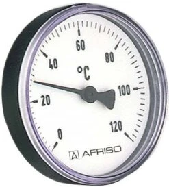 Afriso Bimetall-Thermometer 63702 0/120 GradC, Gehäuse 63mm, 40 Mm, PTFE Dichtring