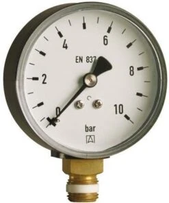 Afriso Manometer 0-10 Bar, Senkrecht 63614 Gehäuse 100mm Durchmesser, 1/2" Anschluss