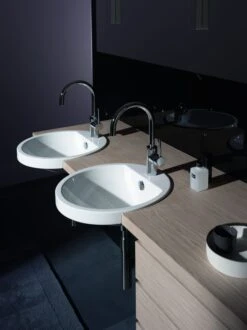 Alape Einbauwaschtisch HB.S450H 2900000000 Ø 45 Cm, Weiss, Mit Hahnloch Und Überlauf