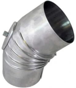 Bertrams Alu Bogen 14BG45-110KV 45°, Ø 110 X 1 Mm, Gerippt, Mit Kontrollverschluss