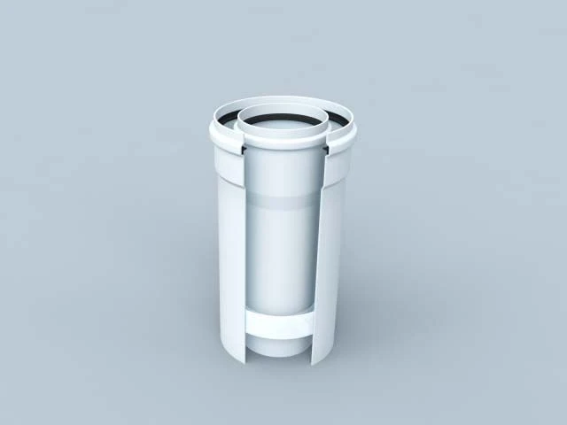 Bertrams Polyline LAS Rohr 41RL250-80 250 Mm, DN 80/125, Innen, Weiß 4 Bertrams Polyline LAS Rohr 41RL250-80 250 Mm, DN 80/125, Innen, Weiß – Bild 2