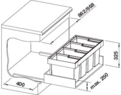 Blanco Abfallsystem 521475 4 Behälter, 3x 19 L, 1x 16 L -Heimwerkzeuge Blanco Abfallsystem 521475 4 Behaelter 3x 19 l 1x 16 l 6
