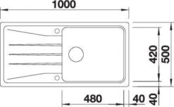 Blanco Sona XL 6 S Spüle 519692 100x50cm, PuraDur Weiß, Reversibel, Ohne Ablauffernbedienung -Heimwerkzeuge Blanco Sona XL 6 S Spuele 519692 100x50cm PuraDur weiss reversibel ohne Ablauffernbedienung 3