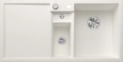 Blanco Spüle 523348 100x51cm, PuraDur Weiß, Rechts, Mit Ablauffernbedienung/Zubehör
