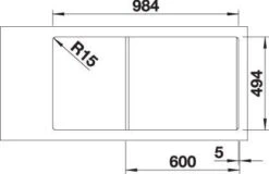 Blanco Spüle 523348 100x51cm, PuraDur Weiß, Rechts, Mit Ablauffernbedienung/Zubehör -Heimwerkzeuge Blanco Spuele 523348 100x51cm PuraDur weiss rechts mit Ablauffernbedienung Zubehoer 4