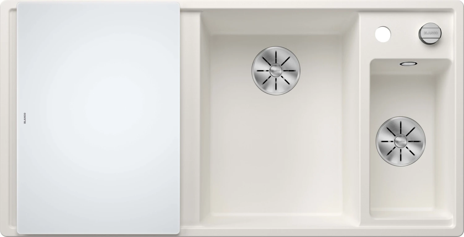 Blanco Spüle 523477 100x51cm, PuraDur Weiß, Rechts, Mit Glasschneidbrett 4 Blanco Spüle 523477 100x51cm, PuraDur Weiß, Rechts, Mit Glasschneidbrett – Bild 2