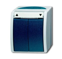 Universal Busch Jaeger Jalousieschalter/-taster 2601/4 W-53 Grau/blaugrün Ocean Aufputz