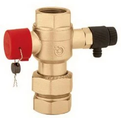 Caleffi Kappenventil 558056 3/4"x1", Mit Entleerung, Für Ausdehnungsgefäße