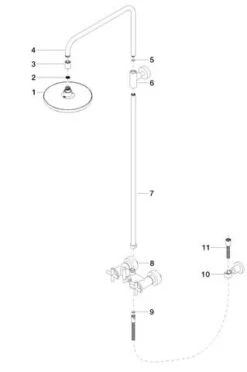 Dornbracht Tara. Duschgarnitur 26633892-06 Mit Brause-Zweihandmischer, Ausladung Standbrause 420 Mm, Platin Matt -Heimwerkzeuge Dornbracht Tara. Duschgarnitur 26633892 06 mit Brause Zweihandmischer Ausladung Standbrause 420 mm platin matt 1