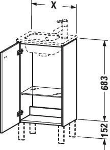 Duravit Brioso Waschtischunterbau BR4400L1091 420x683mm, Taupe, Tür Links, Griff Chrom 5 Duravit Brioso Waschtischunterbau BR4400L1091 420x683mm, Taupe, Tür Links, Griff Chrom – Bild 3