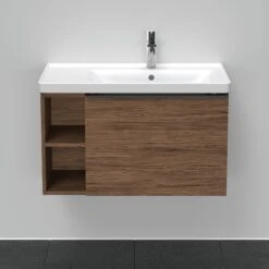 Duravit D-Neo Waschtisch-Unterschrank DE425702121 78,4 X 45,2 Cm, Nussbaum Dunkel, Wandhängend, 1 Auszug, Regalelement Seitlich -Heimwerkzeuge Duravit D Neo Waschtisch Unterschrank DE425702121 784 x 452 cm Nussbaum Dunkel wandhaengend 1 Auszug Regalelement seitlich 2