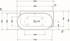 Duravit Luv Badewanne 700432000000000 185 X 95 X 46 Cm, Ecke Rechts, Verkleidung Und Gestell, 2 Rückenschrägen, Weiß -Heimwerkzeuge Duravit Luv Badewanne 700432000000000 185 x 95 x 46 cm Ecke rechts Verkleidung und Gestell 2 Rueckenschraegen weiss 3