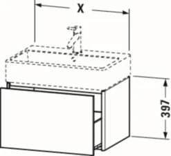 Duravit XSquare Waschtisch-Unterschrank XS409209191 48,4x39,7x46cm, 1 Auszug, Taupe -Heimwerkzeuge Duravit XSquare Waschtisch Unterschrank XS409209191 484x397x46cm 1 Auszug Taupe 2