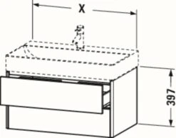 Duravit XSquare Waschtisch-Unterschrank XS416109797 58,4x39,7x46cm, 2 Schubkästen, Lichtblau Seidenmatt -Heimwerkzeuge Duravit XSquare Waschtisch Unterschrank XS416109797 584x397x46cm 2 Schubkaesten Lichtblau seidenmatt 2