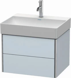 Duravit XSquare Waschtisch-Unterschrank XS416109797 58,4x39,7x46cm, 2 Schubkästen, Lichtblau Seidenmatt