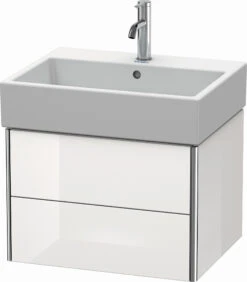 Duravit XSquare Waschtisch-Unterschrank XS419308585 58,4x39,7x46cm, 2 Schubkästen, Weiß Hochglanz