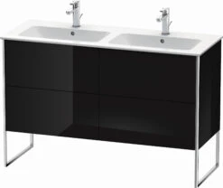 Duravit XSquare Waschtisch-Unterschrank XS444904040 128x59,2x47,8cm, 4 Auszüge, Schwarz Hochglanz