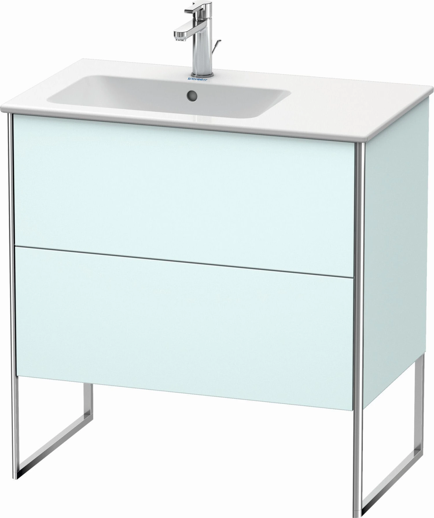 Duravit XSquare Waschtisch-Unterschrank XS445000909 81x59,2x47,8cm, 2 Auszüge, Becken Links, Lichtblau Matt 3 Duravit XSquare Waschtisch-Unterschrank XS445000909 81x59,2x47,8cm, 2 Auszüge, Becken Links, Lichtblau Matt