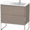 Duravit XSquare Waschtisch-Unterschrank XS445204343 81x59,2x47,8cm, 2 Auszüge, Becken Rechts, Basalt Matt -Heimwerkzeuge Duravit XSquare Waschtisch Unterschrank XS445204343 81x592x478cm 2 Auszuege Becken rechts Basalt matt