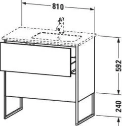 Duravit XSquare Waschtisch-Unterschrank XS445204343 81x59,2x47,8cm, 2 Auszüge, Becken Rechts, Basalt Matt -Heimwerkzeuge Duravit XSquare Waschtisch Unterschrank XS445204343 81x592x478cm 2 Auszuege Becken rechts Basalt matt 2