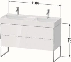 Heimwerkzeuge -Heimwerkzeuge Duravit XSquare Waschtisch Unterschrank XS445608585 1184x731x46cm 4 Auszuege weiss hochglanz 1