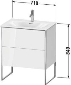 Duravit XSquare Waschtisch-Unterschrank XS452301818 71x84x47,8cm, Weiß Matt, 2 Auszüge -Heimwerkzeuge Duravit XSquare Waschtisch Unterschrank XS452301818 71x84x478cm weiss matt 2 Auszuege 2