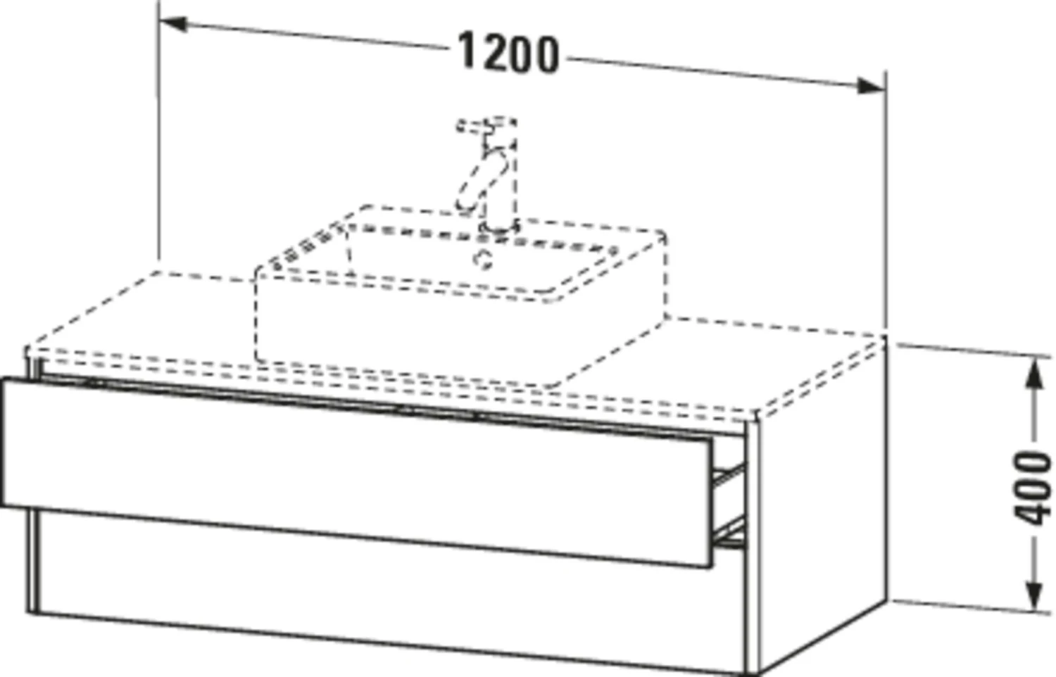 Duravit XSquare Waschtisch-Unterschrank XS491200707 120x40x54,8cm, 2 Schubkästen, Betongrau Matt 4 Duravit XSquare Waschtisch-Unterschrank XS491200707 120x40x54,8cm, 2 Schubkästen, Betongrau Matt – Bild 2