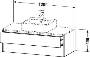 Duravit XSquare Waschtisch-Unterschrank XS491200707 120x40x54,8cm, 2 Schubkästen, Betongrau Matt 5 Duravit XSquare Waschtisch-Unterschrank XS491200707 120x40x54,8cm, 2 Schubkästen, Betongrau Matt – Bild 3
