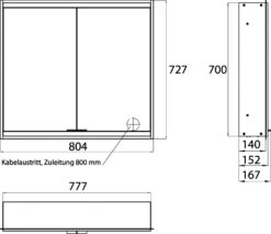 Emco Asis Prime 2 Lichtspiegelschrank 949705134 800mm, Unterputz, Weiße Rückwand -Heimwerkzeuge Emco Asis Prime 2 Lichtspiegelschrank 949705134 800mm Unterputz weisse Rueckwand 7