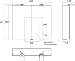 Emco Pure 2 Style Aufputz-Lichtspiegelschrank 979705303 800x721mm, Mit LED-Aufsatzleuchte, 2-türig, Aluminium -Heimwerkzeuge Emco pure 2 Style Aufputz Lichtspiegelschrank 979705303 800x721mm mit LED Aufsatzleuchte 2 tuerig Aluminium 5