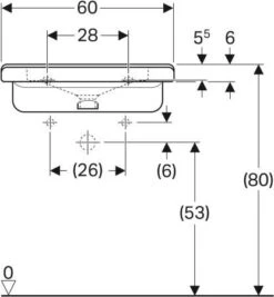 Geberit Renova Comfort Waschtisch 128661600 60 X 55cm, Weiss, KeraTect, Ohne Hahnloch/Überlauf -Heimwerkzeuge Geberit Renova Comfort Waschtisch 128661600 60 x 55cm weiss KeraTect ohne Hahnloch Ueberlauf 2