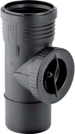 Geberit Silent PP Reinigungsstück 390527141 DN 110, 90Grad, Mit Runder Serviceöffnung