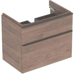 Geberit Smyle Square Waschtisch-Unterschrank 500353JR1 73,4x61,7x47cm, Holzstruktur Nussbaum Hickory, 2 Schubladen