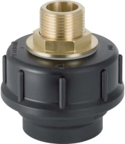 Geberit Übergangsstutzen 152979001 1/2", DN 50, Mit AG Und Verschraubung, PE-HD, Schwarz