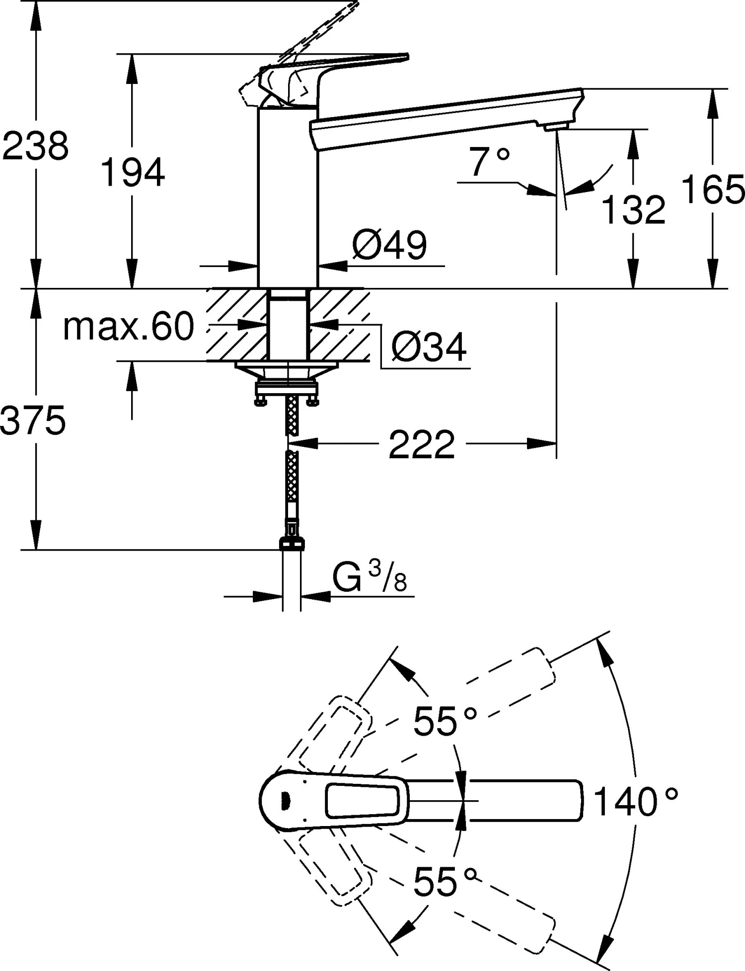 Grohe BauLoop Spültisch-Einhebelmischer 31706000 Chrom, Schwenkbarer, Mittelhoher Auslauf 4 Grohe BauLoop Spültisch-Einhebelmischer 31706000 Chrom, Schwenkbarer, Mittelhoher Auslauf – Bild 2