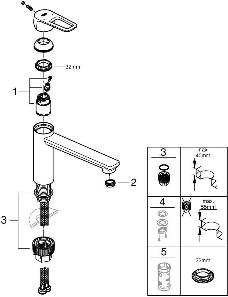 Grohe BauLoop Spültisch-Einhebelmischer 31706000 Chrom, Schwenkbarer, Mittelhoher Auslauf 5 Grohe BauLoop Spültisch-Einhebelmischer 31706000 Chrom, Schwenkbarer, Mittelhoher Auslauf – Bild 3