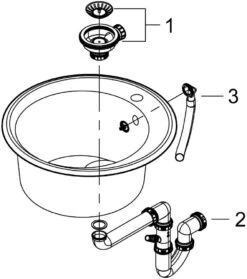 Grohe Komposit-Einbauspüle 31656AT0 Rund, D= 510mm, 1 Becken, Granit Grau -Heimwerkzeuge Grohe Komposit Einbauspuele 31656AT0 rund d 510mm 1 Becken granit grau 2