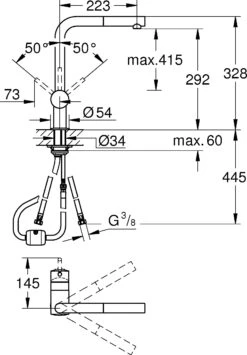 Grohe Minta Küchenarmatur 32168000 Herausziehbarer Auslauf, Chrom -Heimwerkzeuge Grohe Minta Kuechenarmatur 32168000 herausziehbarer Auslauf chrom 9