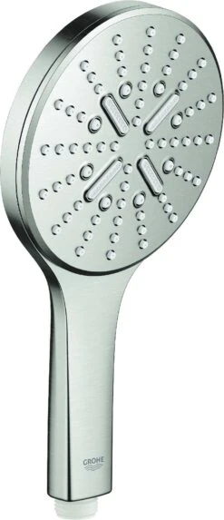Grohe Rainshower Handbrause 26574DC0 Supersteel, 3 Strahlarten, Mit Durchflussbegrenzer 9,5 L/min