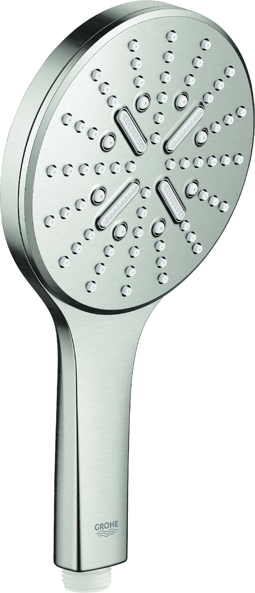 Grohe Rainshower Handbrause 26574DC0 Supersteel, 3 Strahlarten, Mit Durchflussbegrenzer 9,5 L/min 3 Grohe Rainshower Handbrause 26574DC0 Supersteel, 3 Strahlarten, Mit Durchflussbegrenzer 9,5 L/min