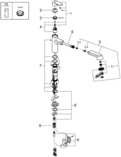 Grohe Spültisch-Armatur EHM Eurodisc Cosmopolitan Chrom, Mit Herausziehbarer Handbrause, 32257002 -Heimwerkzeuge Grohe Spueltisch Armatur EHM Eurodisc Cosmopolitan chrom mit herausziehbarer Handbrause 32257002 2