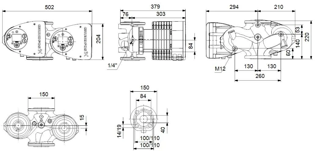 Grundfos Magna3 D Umwälzdoppelpumpe 97924855 50-40F, 240 Mm, PN 6/10, 230 V 4 Grundfos Magna3 D Umwälzdoppelpumpe 97924855 50-40F, 240 Mm, PN 6/10, 230 V – Bild 2