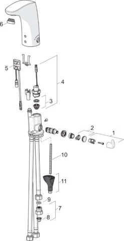 Hansa Hansaelectra Infrarot-Waschtisch-Armatur 64421129 Netzbetrieb, Niederdruck, Ausladung 112mm, Chrom -Heimwerkzeuge Hansa Hansaelectra Infrarot Waschtisch Armatur 64421129 Netzbetrieb Niederdruck Ausladung 112mm chrom 3