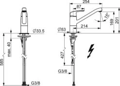 Hansa Hansapinto Küchenarmatur 45381193 ND, Schwenkbar, Ausladung 213 Mm, Chrom -Heimwerkzeuge Hansa Hansapinto Kuechenarmatur 45381193 ND schwenkbar Ausladung 213 mm chrom 2