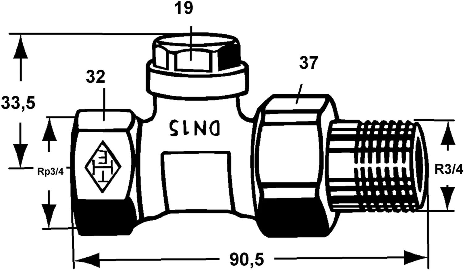 Heimeier Rücklaufverschraubung Regulux 035203000 Durchgang 3/4", Vernickelt, Absperr-/regulierbar 4 Heimeier Rücklaufverschraubung Regulux 035203000 Durchgang 3/4", Vernickelt, Absperr-/regulierbar – Bild 2