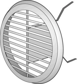 Helios Lüftungsgitter LGR 150 60338 Metall, DN 125-150, Weiß