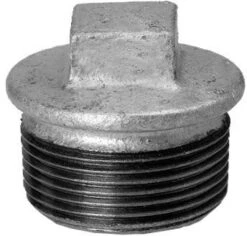 Hermann Schmidt Temperguss Stopfen 13290050 DN 50, 2", Mit Rand, Verzinkt