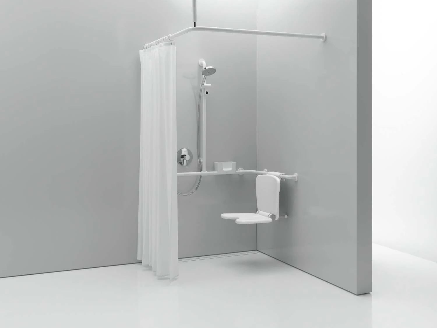 Hewi 801 Vorhangstange 801.34.11074 1200 X 1200 Mm, 24 Vorhangringe, Apfelgrün 4 Hewi 801 Vorhangstange 801.34.11074 1200 X 1200 Mm, 24 Vorhangringe, Apfelgrün – Bild 2