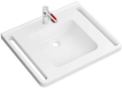 Hewi Mineralguß-Waschtischset 950.19.06895 65x55cm, Weiß, Mit Waschtischarmatur, Felsgrau