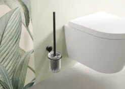 Hewi System 815 Toilettenbürstengarnitur 815.20.10065DC 102x437x123mm, Schwarz Tiefmatt